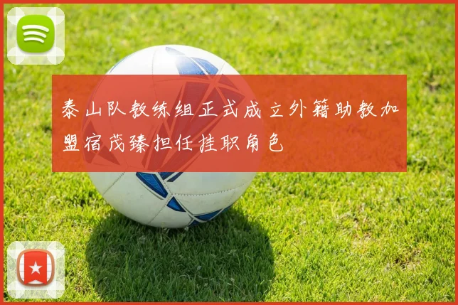 泰山队教练组正式成立外籍助教加盟宿茂臻担任挂职角色